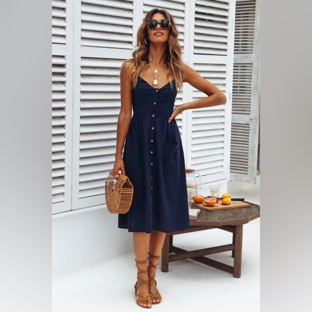 New Hello Molly Used To Know You Midi Dress Navy